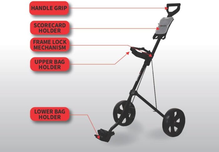 JEF WORLD OF GOLF Deluxe Steel Push Cart - Image 2