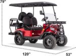 4 Passenger Electric Cart with Lithium Battery, 28 Mile Driving Range, Standard 120V Charging Port, 5,000 Watt Electric Motor, 4 Seats, Golf Cart, UTV, Electric Power Steering, Back Up Cam - Image 4