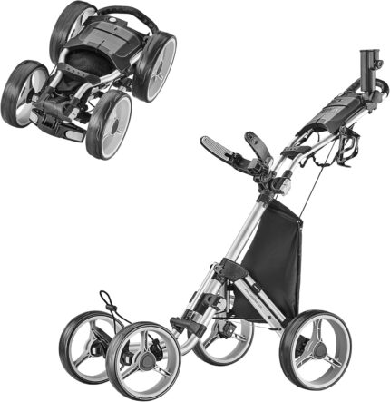 CaddyTek Explorer V8 - SuperLite 4 Wheel Golf Push Cart, Explorer Version 8