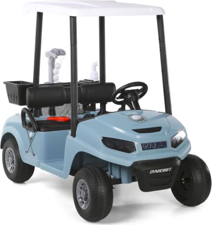 Dynacraft 24V Unisex Kids Golf Cart, 2- Seater Ride-On with Play Accessories and Parent Remote Control, Perfect for Toddlers and Kids Aged 3 Years and Above, Safe and Fun