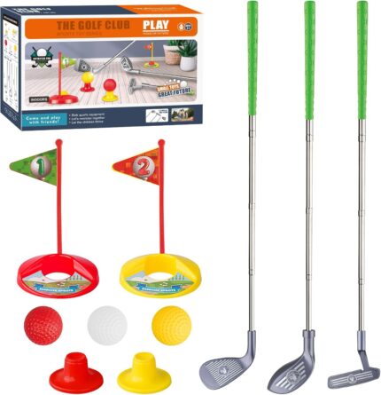 Kids Golf Club Set for 3 4 5 Years Old, Adjustable Toddler Golf Clubs, Outdoor Golf Toys Christmas Birthday Gifts for Boys Girls, 777-580A