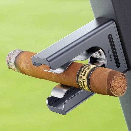 Magnetic Cigar Holder - Ultimate Golf Accessory for Cigar Lovers, Sturdy Aluminum Alloy & Stainless Steel, Fits Golf Carts, Beach Chairs, Fishing Rods - Secure Magnetic Grip, Hook & Loop Strap