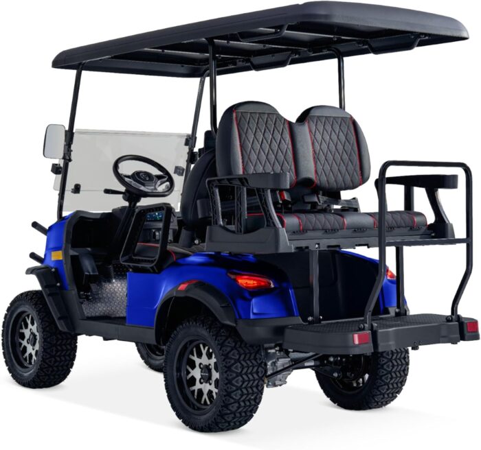4 Passenger Electric Cart with Lithium Battery, 28 Mile Driving Range, Standard 120V Charging Port, 5,000 Watt Electric Motor, 4 Seats, Golf Cart, UTV, Electric Power Steering, Back Up Cam - Image 7