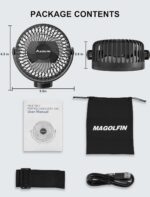 Magnetic Golf Cart Fan Rechargeable, 12000mAH Battery Operated Portable Fan with 3 Speeds, LED Lantern, Magnetic Base, Compatible with EZGO Club Car Yamaha, Golf Cart & Cruise Ship Accessories - Image 8
