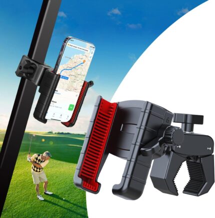 Golf Cart Phone Holder[Big Phones Friendly], Rotatable Universal Phone Mount Holder Compatible with iPhone/Samsung/Pixel and Smartphones, Golf Cart Accessories for EZGO Club Car Yamaha