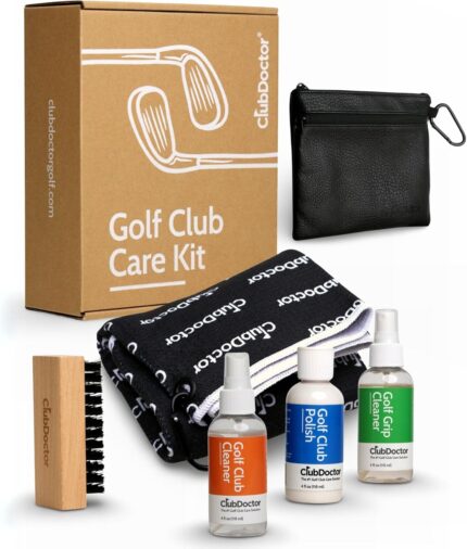 Club Doctor Golf Club Care Kit – Clean, Polish, and Restore Irons, Drivers, Putters – Scratch, Scuff, Rust Remover – Complete Golf Club Maintenance Kit with Grip Cleaner, Club Cleaner, and Polish