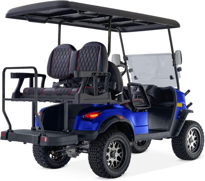 4 Passenger Electric Cart with Lithium Battery, 28 Mile Driving Range, Standard 120V Charging Port, 5,000 Watt Electric Motor, 4 Seats, Golf Cart, UTV, Electric Power Steering, Back Up Cam - Image 5