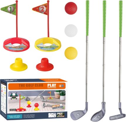 Liberry Toddler Golf Set for 3 4 5 6 Years Old Boys Girls, Retractable Kids Golf Clubs Set with Storage Bag, Outdoor Indoor Golf Toys Christmas Birthday Gifts