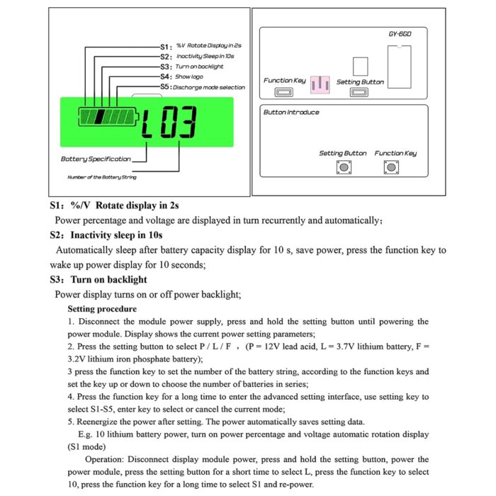 DC 12V 24V 36V 48V 60V 72V 84V Golf Cart Battery Meter with Alarm, Front Setting and Switch Key Battery Capacity Voltage Indicator Gauge Acid and Lithium ion Indicator - Image 6