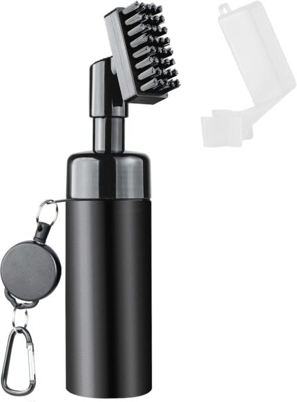Golf Club Cleaner Brush, Golf Water Brush with Spray Bottle Holds 5 Ounces of Water, Golf Club Cleaning Kit - with Cover & Retractable Clip, Essential Golf Accessories for Men, Best Golf Gifts for Men