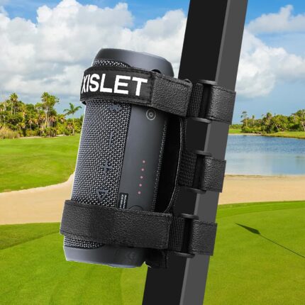 Xislet Portable Speaker Mount Compatible with Golf Cart Accessories Club Cart/EZGO/Bike/Moto/ATV Removable Bluetooth Wireless Speaker Holder Straps Fits JBL FLIP Waterproof Series