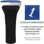 FINGER TEN Golf Club Head Covers Woods Driver Fairway Hybrid 3/4/5 Set, Headcovers Men 1 3 5 7 X Interchangeable Number Tag, Fit All Wood Clubs - Image 5