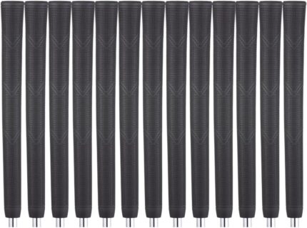Majek Golf Club Grips Super Jumbo Arthritic Extra Large Tour 360 Degree Black - NO LOGO - Round .600 Extra Large XL XXL Great for Senior Golfers with Big Hands - Premium Rubber Golf Grips - 13 Pack High Traction Arthritic Grips