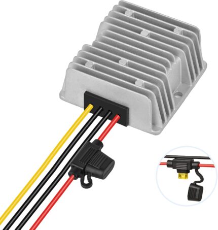 KInuoxj 20A 240W DC-DC 24V 36V 48V Step Down to 12V Converter Golf Cart Voltage Reducer Regulator Waterproof Transformer with Fuse