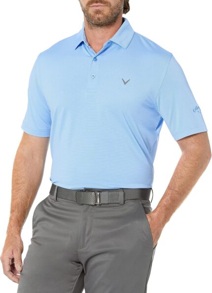 Callaway Men's Pro Spin Fine Line Short Sleeve Golf Polo, Stretch, Moisture-Wicking, Sun Protection (Available in Big & Tall)