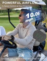 Magnetic Golf Cart Fan Rechargeable, 12000mAH Battery Operated Portable Fan with 3 Speeds, LED Lantern, Magnetic Base, Compatible with EZGO Club Car Yamaha, Golf Cart & Cruise Ship Accessories - Image 3