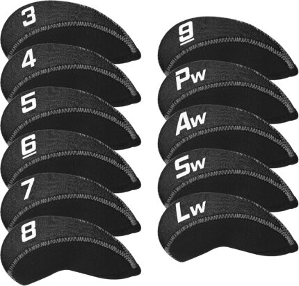 Craftsman Golf 11pcs/Set Neoprene Iron Headcover Set with Large No. for All Brands Callaway,Ping,Taylormade,Cobra Etc.