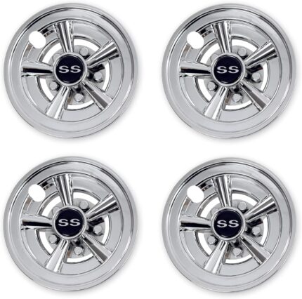 NOKINS Golf Cart SS Wheel Covers Hub Caps for Most Golf Carts 8 inch(Set of 4)