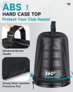 findway Golf Travel Bags for Airlines with Wheels and ABS Hard Case Top, Protect Your Clubs, Waterproof 1680D Oxford Fabric and Oversize Tank Wheels, Lightweight and Easy to Maneuver - Image 3