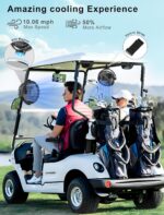 Magnetic Golf Cart Fan Rechargeable, 12000mAH Battery Operated Portable Fan with 3 Speeds, LED Lantern, Magnetic Base, Compatible with EZGO Club Car Yamaha, Golf Cart & Cruise Ship Accessories - Image 4