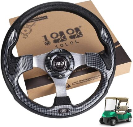 10L0L Golf Cart Steering Wheel, Universal Design Fit Yamaha EZGO RXV & TXT, Club Car DS, Club Car Precedent Tempo Most Golf Cart