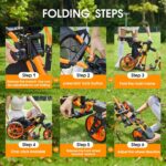 Golf Push Cart 3 Wheel with 360 Swivel Front Wheel,Lightweight and Foldable Walking Golf Cart，One-Click Foldable,with Foot Brake - Image 6