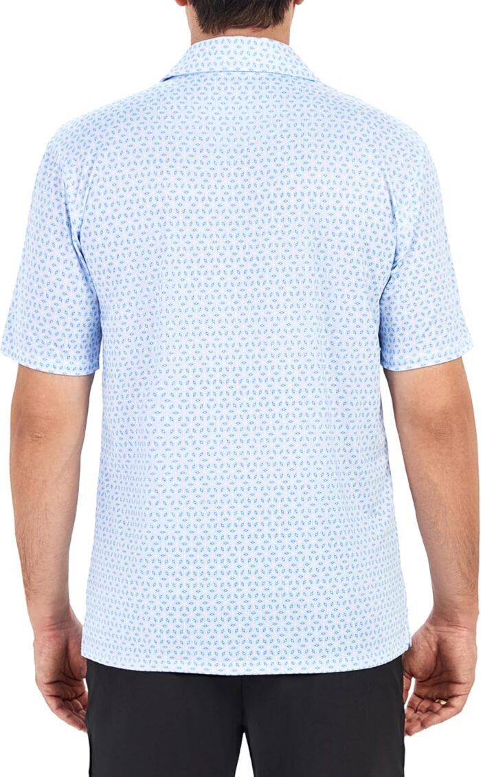 Esabel.C Golf Shirts for Men Dry Fit Performance Short Sleeve Print Moisture Wicking Collared Shirt - Image 2