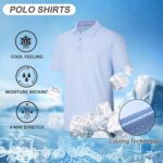 Esabel.C Golf Shirts for Men Dry Fit Performance Short Sleeve Print Moisture Wicking Collared Shirt - Image 4