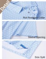 Esabel.C Golf Shirts for Men Dry Fit Performance Short Sleeve Print Moisture Wicking Collared Shirt - Image 5