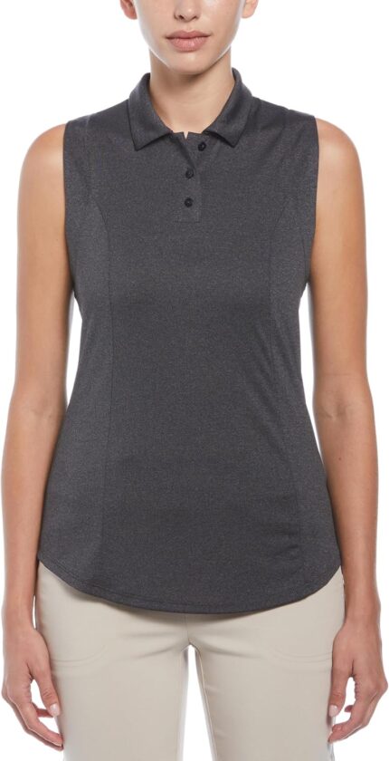 Callaway Women's Heather Sleeveless Golf Polo Shirt