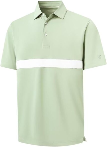 M MAELREG Golf Shirts for Men Short Sleeve Performance Dry Fit Lightweight Moisture Wicking Pique Casual Men's Polo Shirts