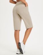 baleaf Womens Bermuda Long Shorts 14" Knee Length Capris High Waisted Athletic Shorts with Pockets Summer Stretch Loose - Image 2