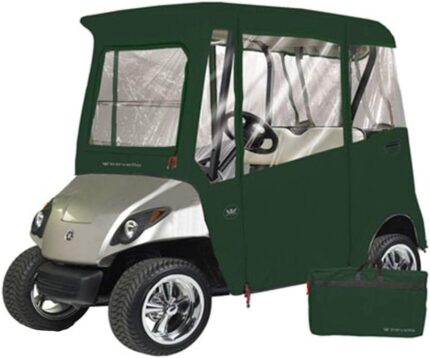 Golf Cart Cover by Greenline Eevelle | Durable 4 Passenger Golf Cart Covers and 2 Passenger Golf Cart Enclosure | Comes with Hinged Door, Perfect Fit for Club Car, Yamaha, EZGO, and All Models