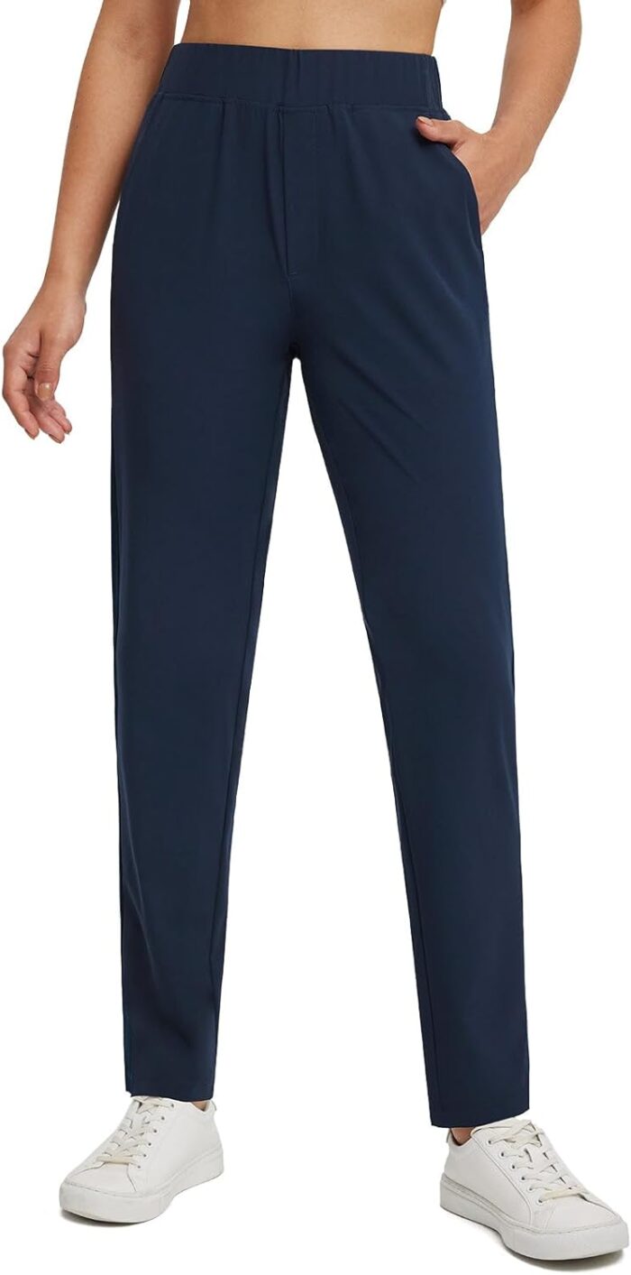 baleaf Women's Pants with Zipper Pockets Stretch Golf Pants High Waist Travel Athletic Work Casual UPF50+ - Image 3