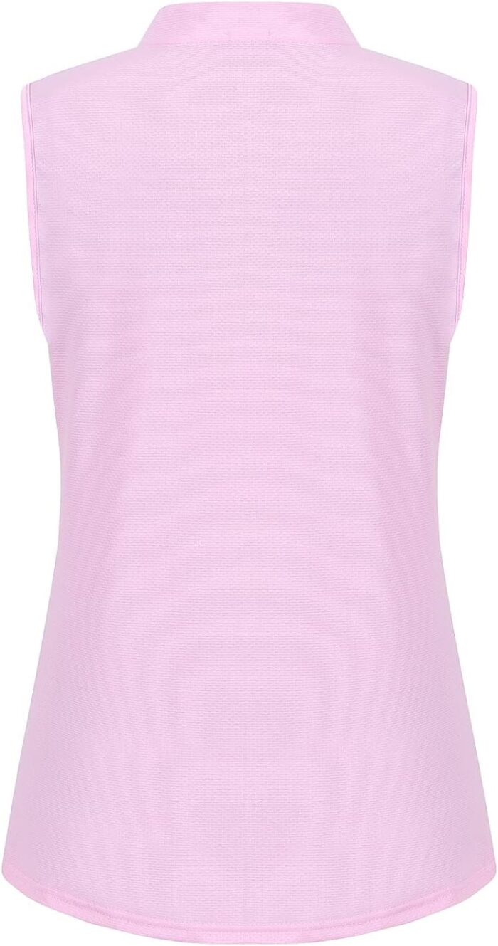 Womens Sleeveless Golf Polo Shirts Lightweight Tennis Sport Tops - Image 2