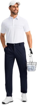 Soothfeel Men's Golf Pants with 5 Pockets Slim Fit Stretch Sweatpants Casual Travel Dress Work Pants for Men - Image 6