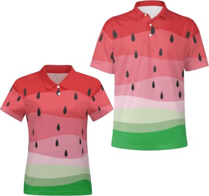 Funny Couple Golf Shirts,Matching Hawaiian Golf Shirt for Couple,Moisture Wicking Couple Polo Shirt for Men Women