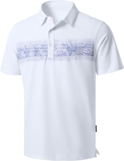 Men's Golf Shirts Dry Fit Moisture Wicking Performance Short Sleeve Collared Polo Shirts for Casual Athletic Business
