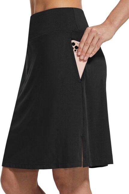 baleaf Women's 20" Knee Length Golf Skorts Long Athletic Tennis Skirts for Women Active Casual Pockets UV Protection
