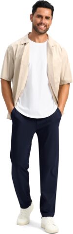 Soothfeel Men's Golf Pants with 5 Pockets Slim Fit Stretch Sweatpants Casual Travel Dress Work Pants for Men - Image 7