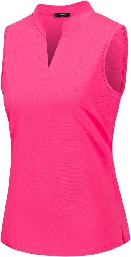 Womens Sleeveless Golf Polo Shirts Lightweight Tennis Sport Tops