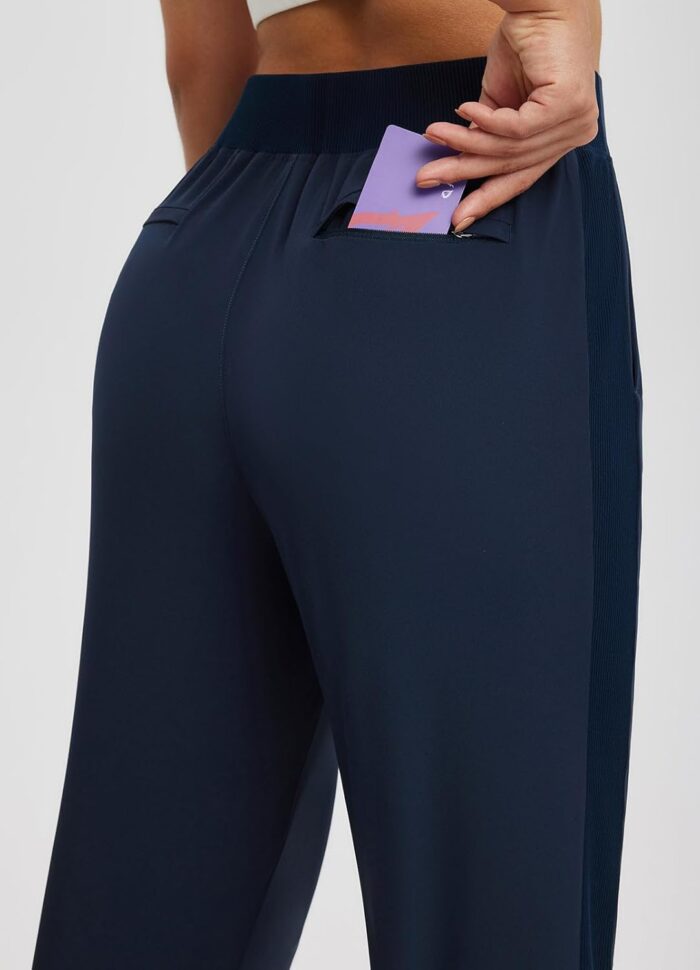 baleaf Women's Pants with Zipper Pockets Stretch Golf Pants High Waist Travel Athletic Work Casual UPF50+ - Image 4
