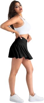 CHRLEISURE Women Tennis Golf Skirt with Pockets - High Waisted Crossover Golf Pleated Athletic Workout Dress Running Skort - Image 4