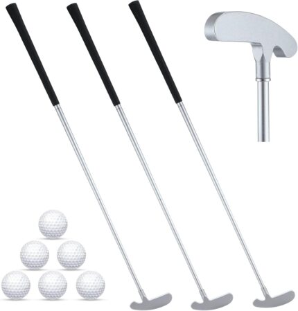 Wettarn 3 Sets Golf Putter Two Ways for Men Women Kids Club with 6 Practice Golf Balls for Left or Right Handed Golfers Indoor Outdoor