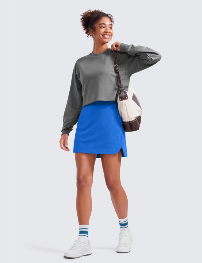 CRZ YOGA High Waisted Golf Skirts for Women A Line Tennis Athletic Casual Skort with Inner Shorts Pockets - Image 3
