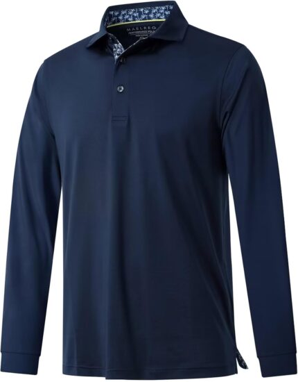 Mens Polo Shirts Short and Long Sleeve Casual Solid Stylish Dry Fit Performance Designed Collared Golf Polo Shirts for Men