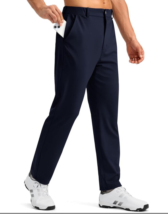 Soothfeel Men's Golf Pants with 5 Pockets Slim Fit Stretch Sweatpants Casual Travel Dress Work Pants for Men - Image 2