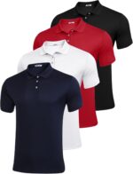 PINSPARK 1/3/4/5 Pack: Golf Polo Shirts for Men Multipacks Quick Dry Short Sleeve Collared Shirt Slim Fit Casual Polos Shirt