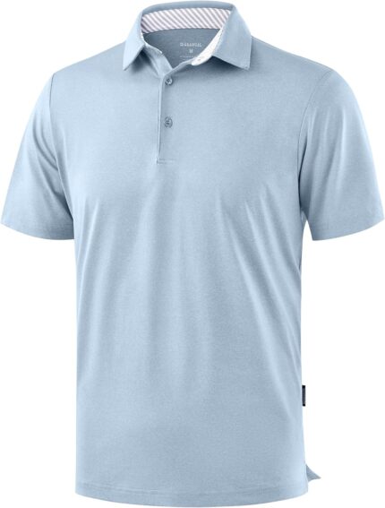 Golf Polo Shirts Short Sleeve Dry Fit Performance Moisture Wicking Collared Heather Polo Casual Athletic Business