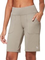 baleaf Women's Bermuda Long Shorts 10" Knee Length High Rise Athletic Shorts Pull On Workout Walking Golf Running Summer